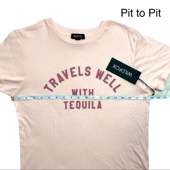 Wildfox Pink Travels Well With Tequila T-Shirt Size Small - Picture 14 of 15